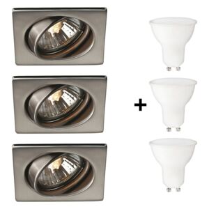 SET 3x LED Ugradna svjetiljka za kupaonicu QUARTZ 3xGU10/6W/230V