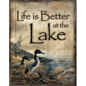 Life's Better - Lake Metalni znak, (32 x 41 cm)