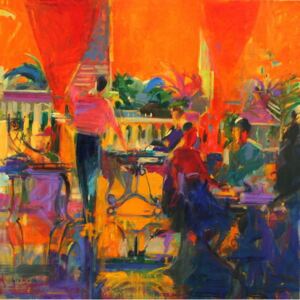 Graham, Peter - Courtyard Cafe, Tunis Reprodukcija umjetnosti