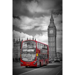 Umjetnička fotografija LONDON Houses Of Parliament Red Bus, Melanie Viola