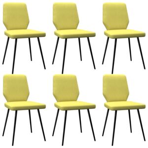 VidaXL Blagovaonske stolice od tkanine 6 kom boja limete / žuta