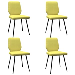 VidaXL Blagovaonske stolice od tkanine 4 kom boja limete / žuta