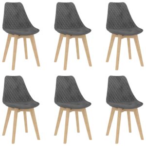 VidaXL Blagovaonske stolice 6 kom sive baršunaste
