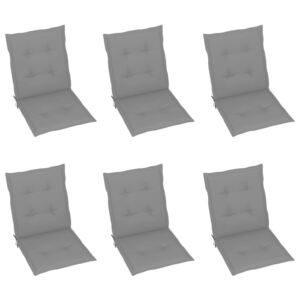 VidaXL Jastuci za vrtne stolice 6 kom sivi 100 x 50 x 4 cm