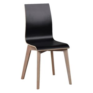 Crna blagovaonska stolica sa svjetlosivim nogama Rowico Grace