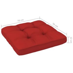 VidaXL Jastuk za sofu od paleta crveni 70 x 70 x 12 cm