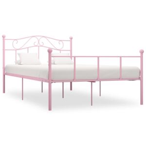 VidaXL Okvir za krevet ružičasti metalni 120 x 200 cm