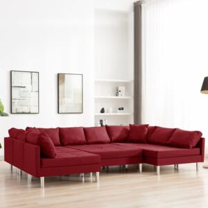 VidaXL Modularna sofa od tkanine crvena boja vina