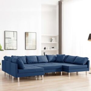 VidaXL Modularna sofa od tkanine plava