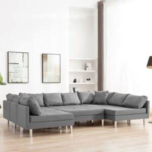 VidaXL Modularna sofa od tkanine svjetlosiva