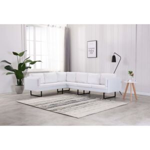 VidaXL Kutna sofa od umjetne kože bijela