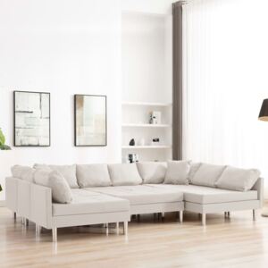 VidaXL Modularna sofa od tkanine krem