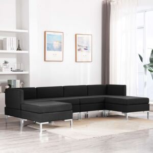 VidaXL 6-dijelni set sofa od tkanine crni