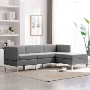 VidaXL 4-dijelni set sofa od tkanine svjetlosivi