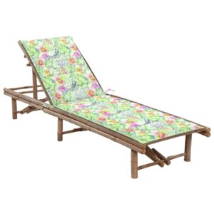 VidaXL Vrtna ležaljka za sunčanje od bambusa s jastukom