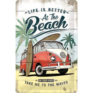 Buvu Metalna tabla: VW Life is Better at the Beach - 30x20 cm