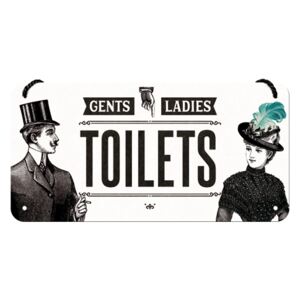 Buvu Metalna viseća tabla: Gents and Ladies Toilets - 10x20 cm