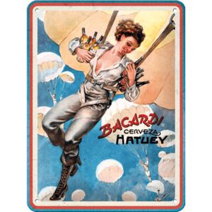 Buvu Metalna tabla: Bacardi (Cerveza Hatuey Pin Up Girl) - 15x20 cm