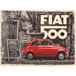 Buvu Metalna tabla: Fiat 500 (Retro) - 40x30 cm