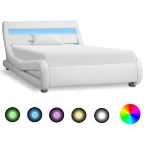 VidaXL Okvir za krevet od umjetne kože LED bijeli 100 x 200 cm