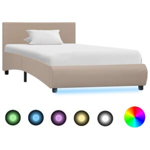 VidaXL Okvir za krevet od umjetne kože LED boja cappuccina 100x200 cm