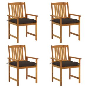 VidaXL Redateljske stolice s jastucima 4 kom od masivnog drva bagrema
