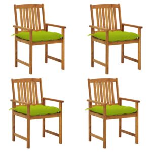 VidaXL Redateljske stolice s jastucima 4 kom od masivnog drva bagrema