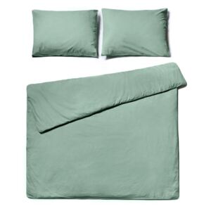 Mint zelena posteljina za bračni krevet od stonewashed pamuka Le Bonom, 200 x 200 cm