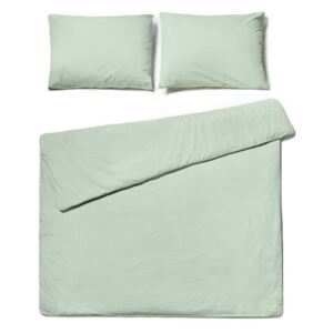 Kadulja zelena posteljina za bračni krevet od stonewashed pamuka Le Bonom, 160 x 220 cm