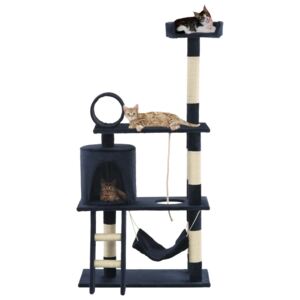 VidaXL Penjalica za mačke sa stupovima za grebanje od sisala 140 cm tamnoplava