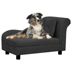 VidaXL Sofa za pse s jastukom crna 83 x 44 x 44 cm plišana
