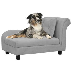 VidaXL Sofa za pse s jastukom siva 83 x 44 x 44 cm plišana