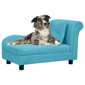 VidaXL Sofa za pse s jastukom tirkizna 83 x 44 x 44 cm plišana