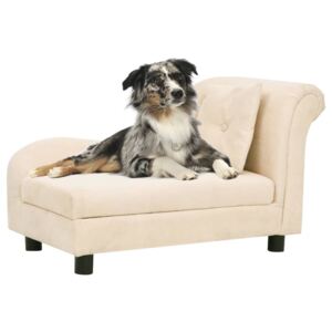 VidaXL Sofa za pse s jastukom krem 83 x 44 x 44 cm plišana