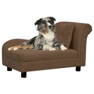 VidaXL Sofa za pse s jastukom smeđa 83 x 44 x 44 cm plišana