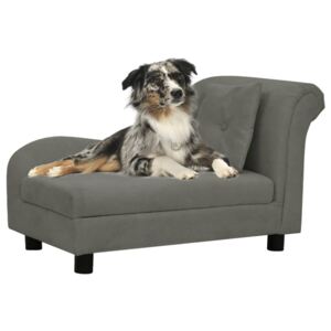 VidaXL Sofa za pse s jastukom tamnosiva 83 x 44 x 44 cm plišana