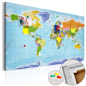 Slika na plutenoj podlozi - World Map: Countries Flags [Cork Map]