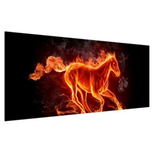 Slika konja u plamenu (120x50 cm)
