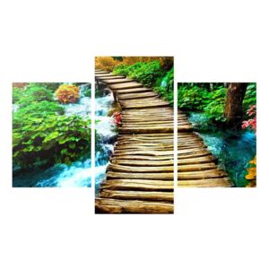 Slika drvene staze preko rijeke (90x60 cm)