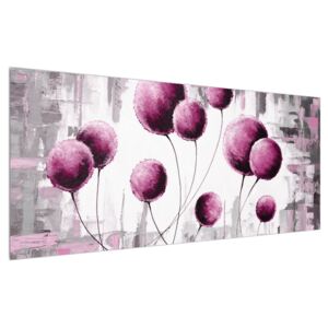 Apstraktna slika - ružičasti baloni (120x50 cm)