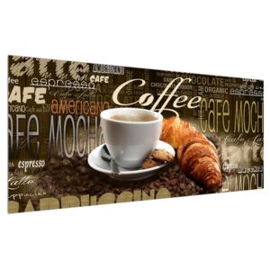 Slika kave i kroasana (120x50 cm)