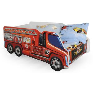 Zondo Jednostruki krevet 70 cm Fire Truck (S podnicom i madracom)