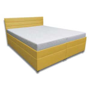 Zondo Bračni krevet 160 cm Zoja (boja senfa) (S podnicom, sendvič-madracom Erik i prostorom za odlaganje)