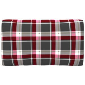 VidaXL Jastuk za sofu od paleta crveni karirani 70 x 40 x 12 cm