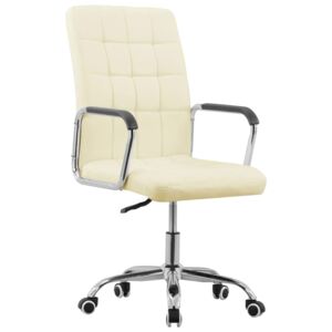 VidaXL Okretna uredska stolica od tkanine krem
