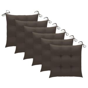 VidaXL Jastuci za stolice 6 kom smeđe-sivi 40 x 40 x 7 cm od tkanine