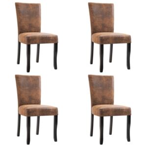 VidaXL Blagovaonske stolice od umjetne brušene kože 4 kom smeđe