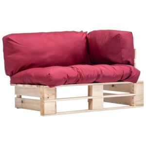 VidaXL Vrtna sofa od paleta s crvenim jastucima borovina