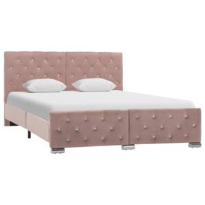 VidaXL Okvir za krevet od tkanine ružičasti 140 x 200 cm