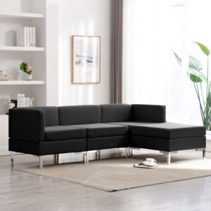 VidaXL 4-dijelni set sofa od tkanine crni